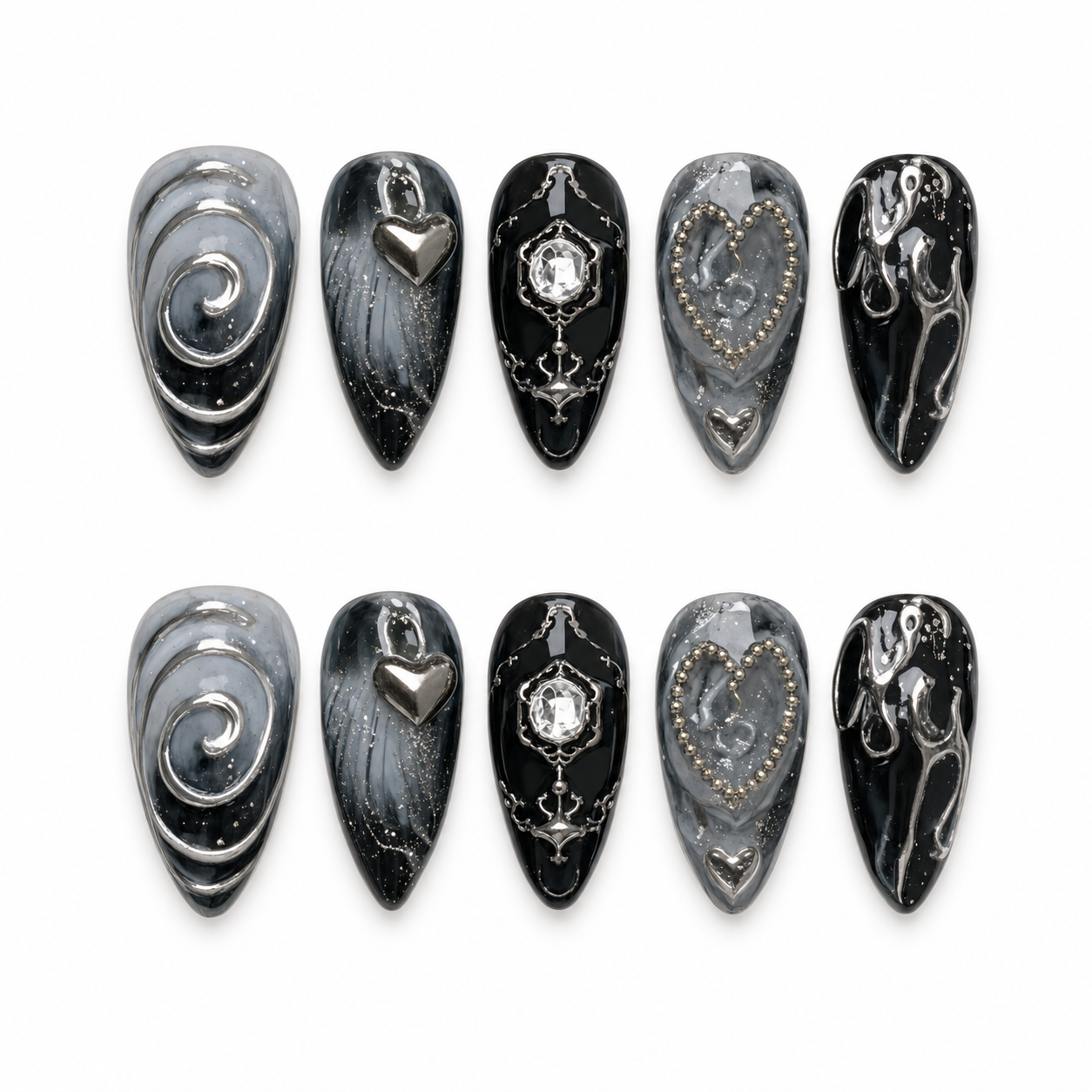 Blushing Scream press-on nail set