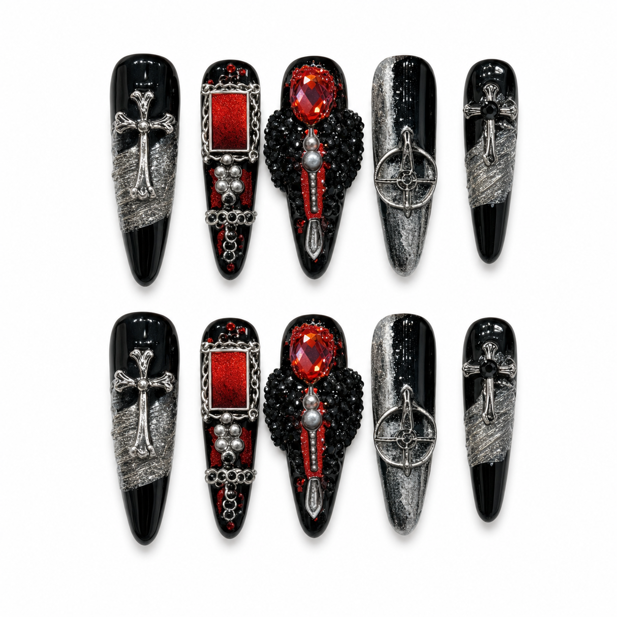 Friendly Phantoms press-on nail set