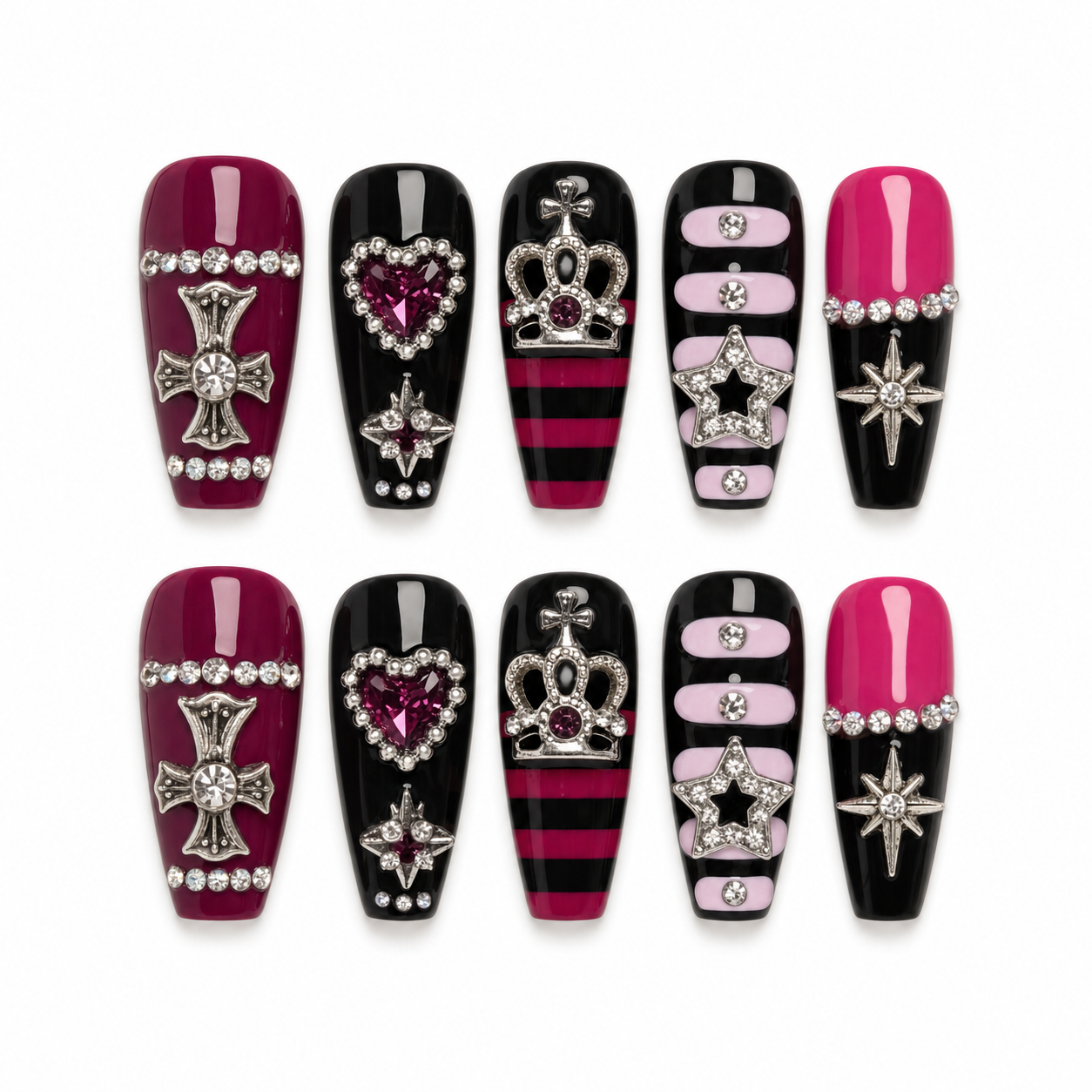 Ember Veil press-on nail set