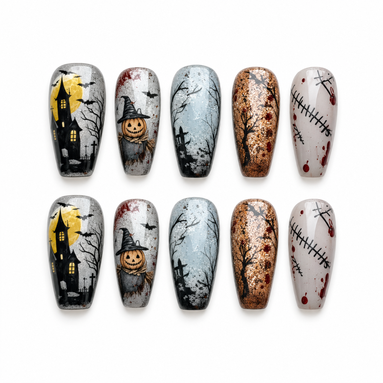Bloodlace press-on nail set