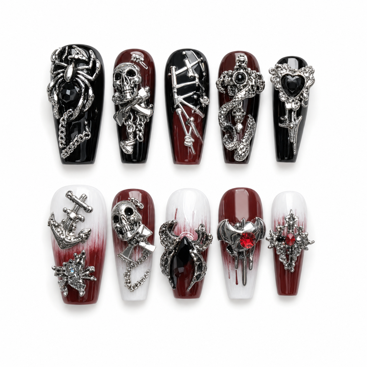 Obsidian Talisman press-on nail set