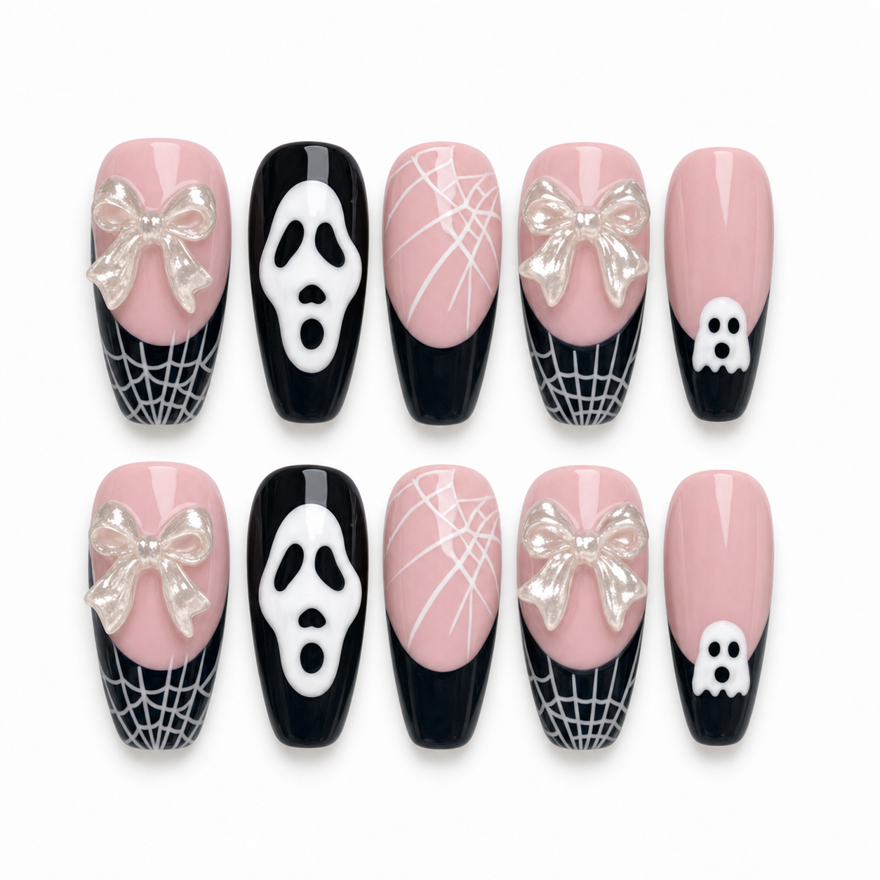 Gilded Scream press-on nail set