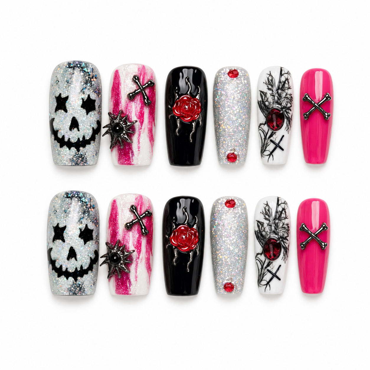 Pumpkin Web press-on nail set
