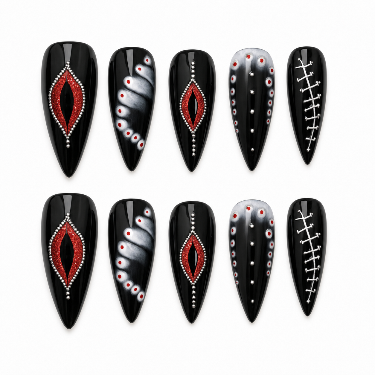 Pink Moon Coven press-on nail set