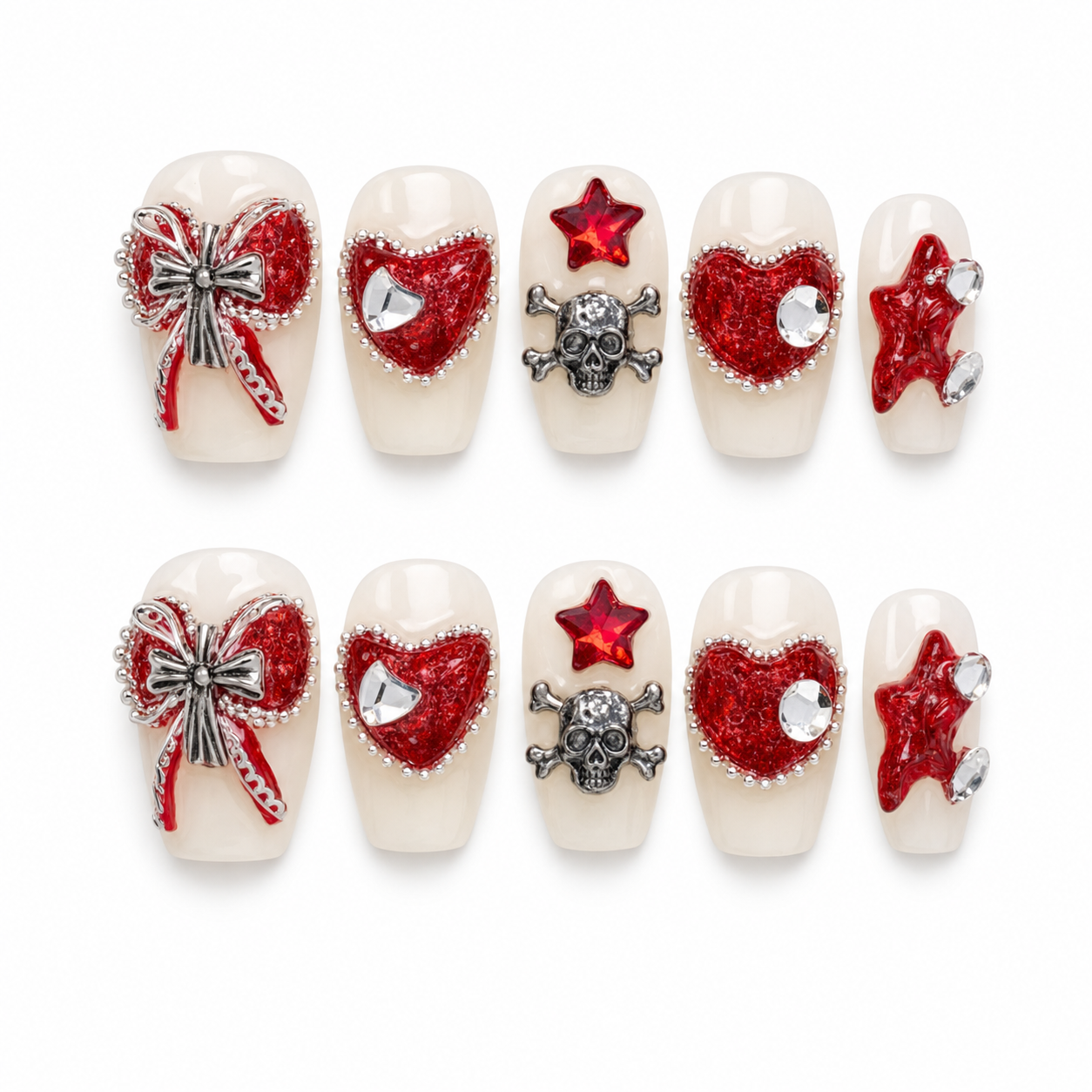 Scarlet Cathedral press-on nail set