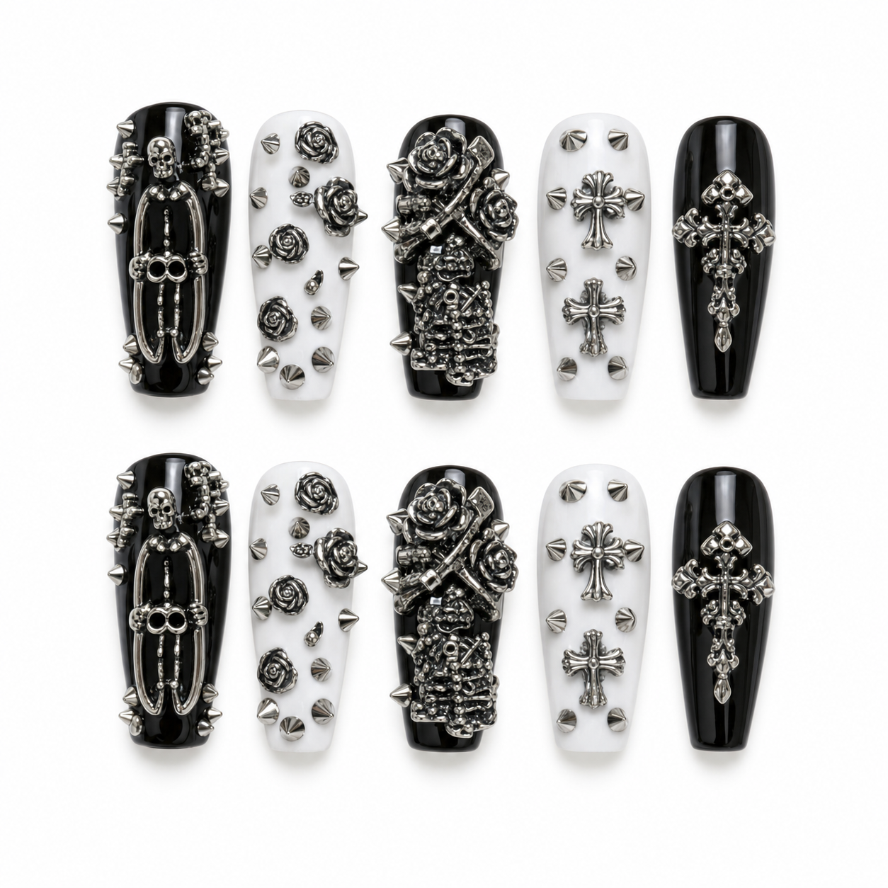Midnight Ossuary press-on nail set