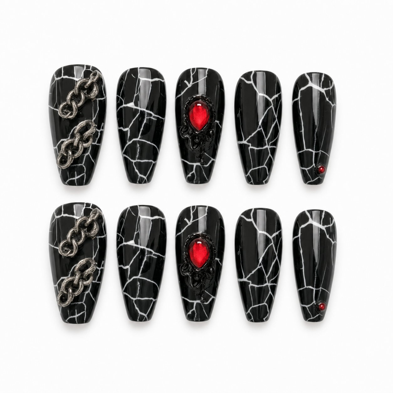 Painted Pumpkin press-on nail set
