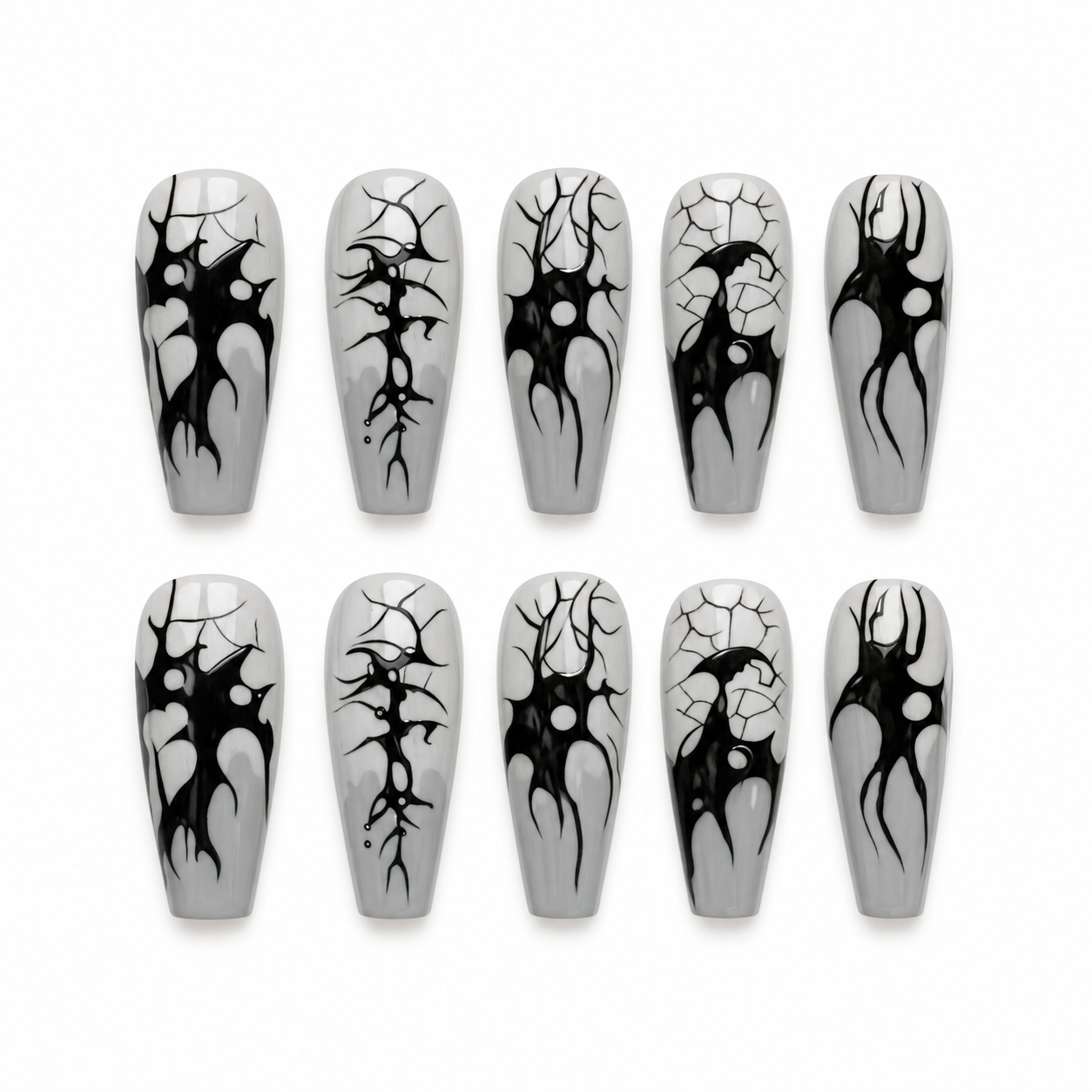 Neon Necromancer press-on nail set