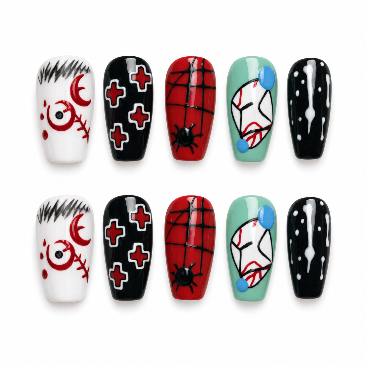 Black Widow's Kiss press-on nail set
