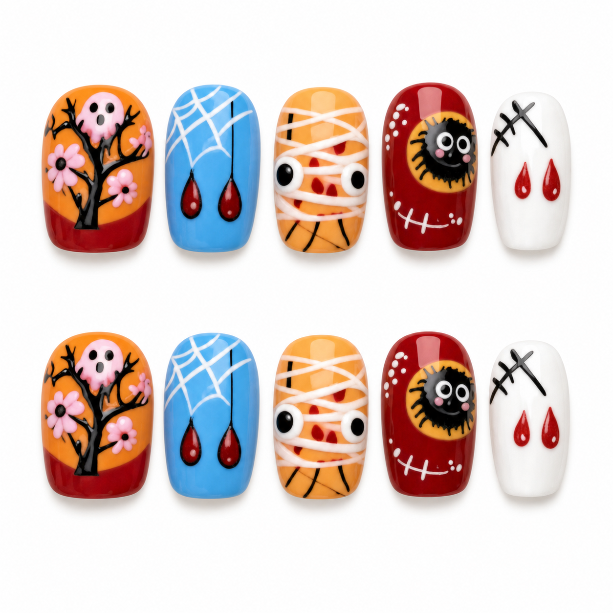 Fright Night Confetti press-on nail set