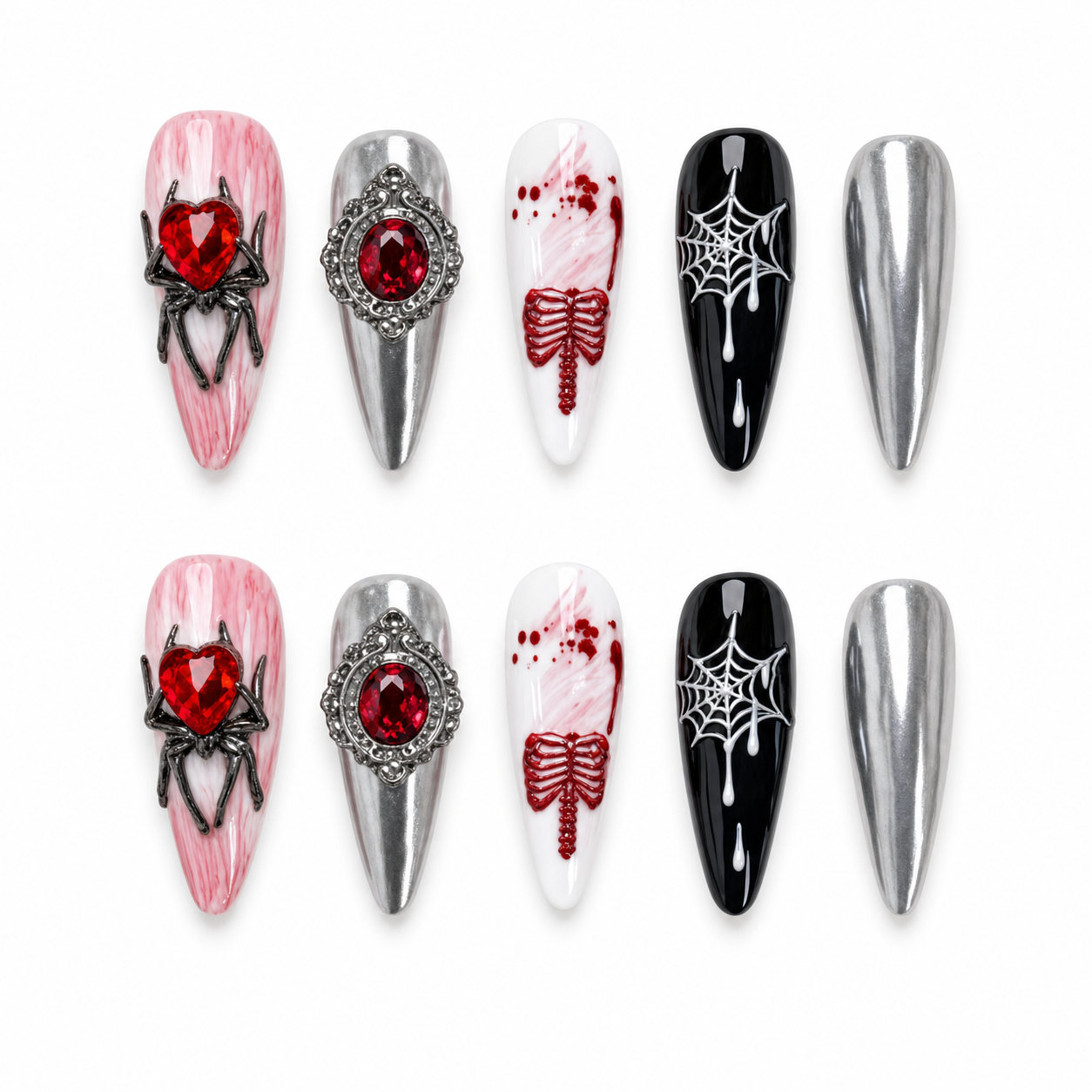 Rosewood Curse press-on nail set