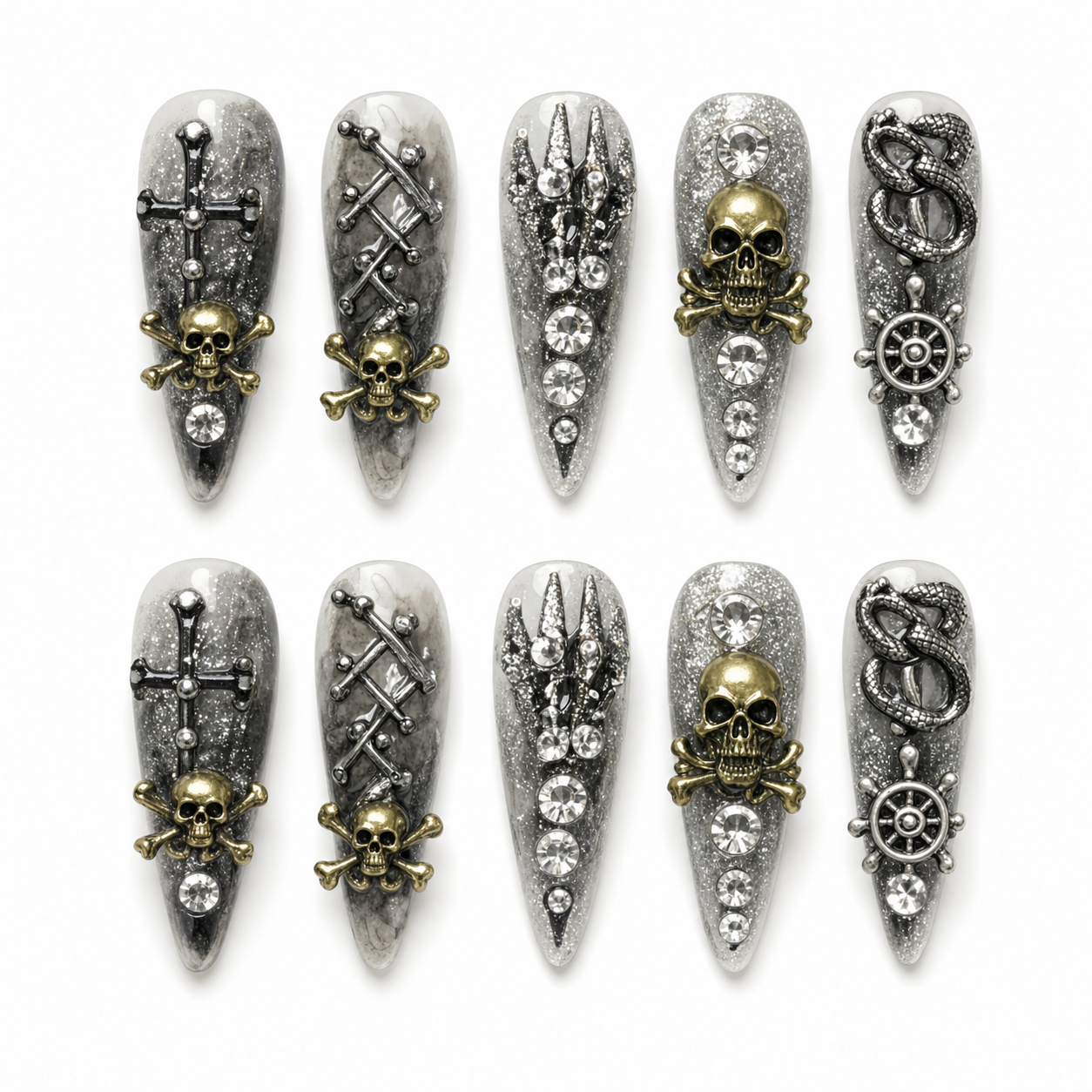 Crimson Nocturne press-on nail set