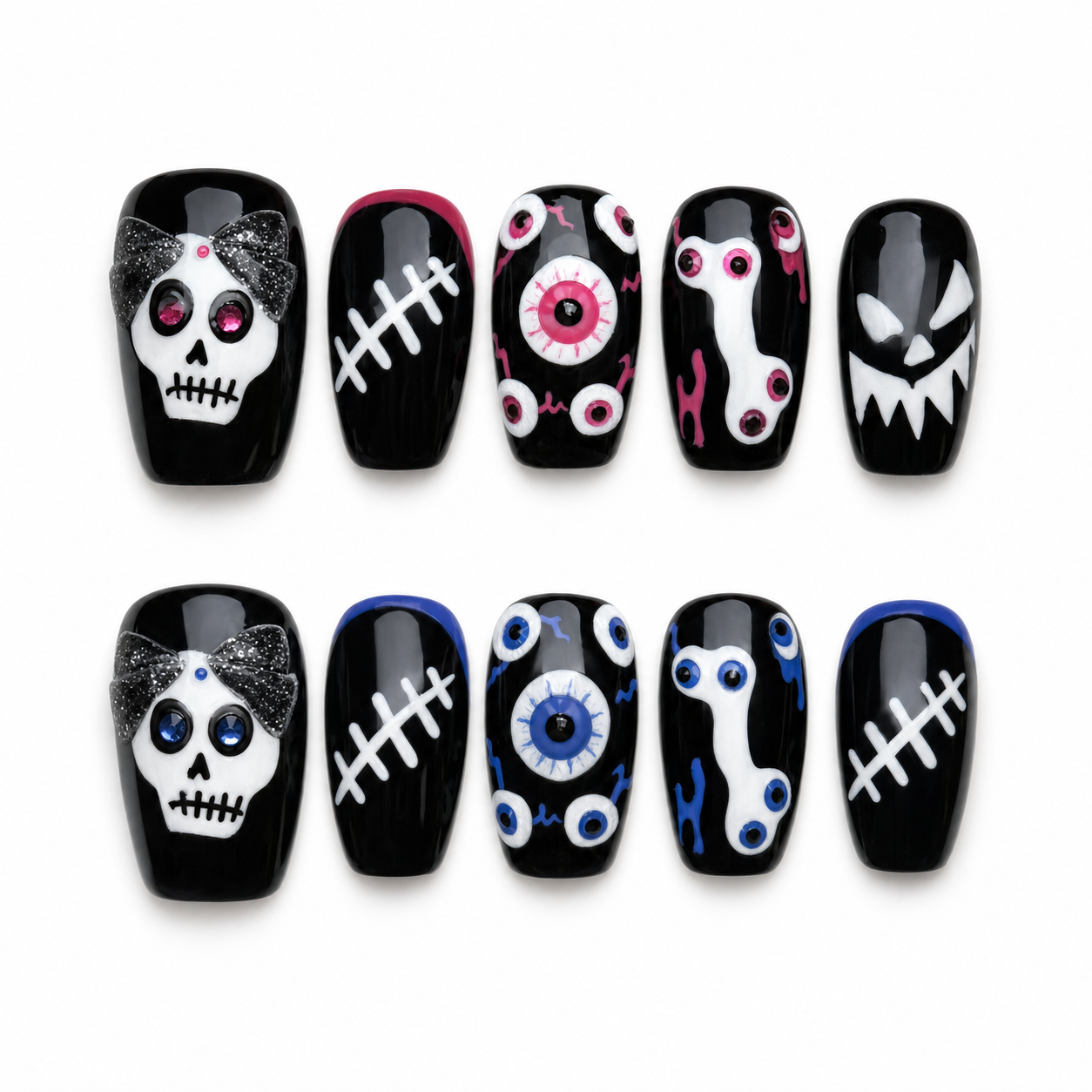 Midnight Fossil press-on nail set