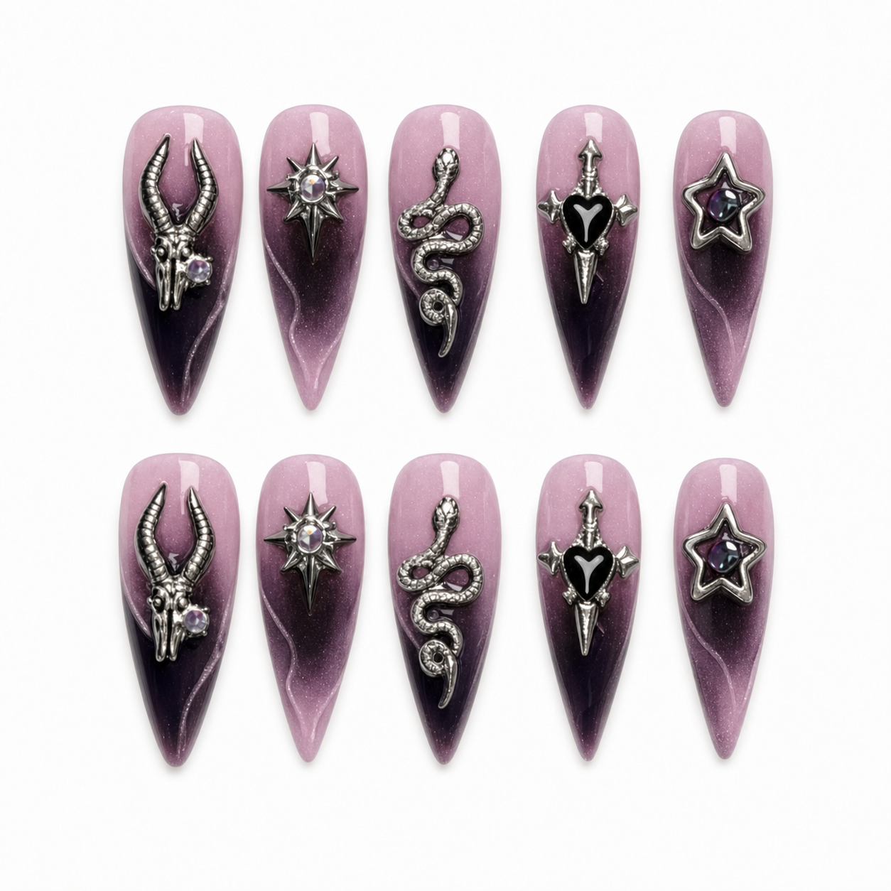 Violet Prophecy press-on nail set