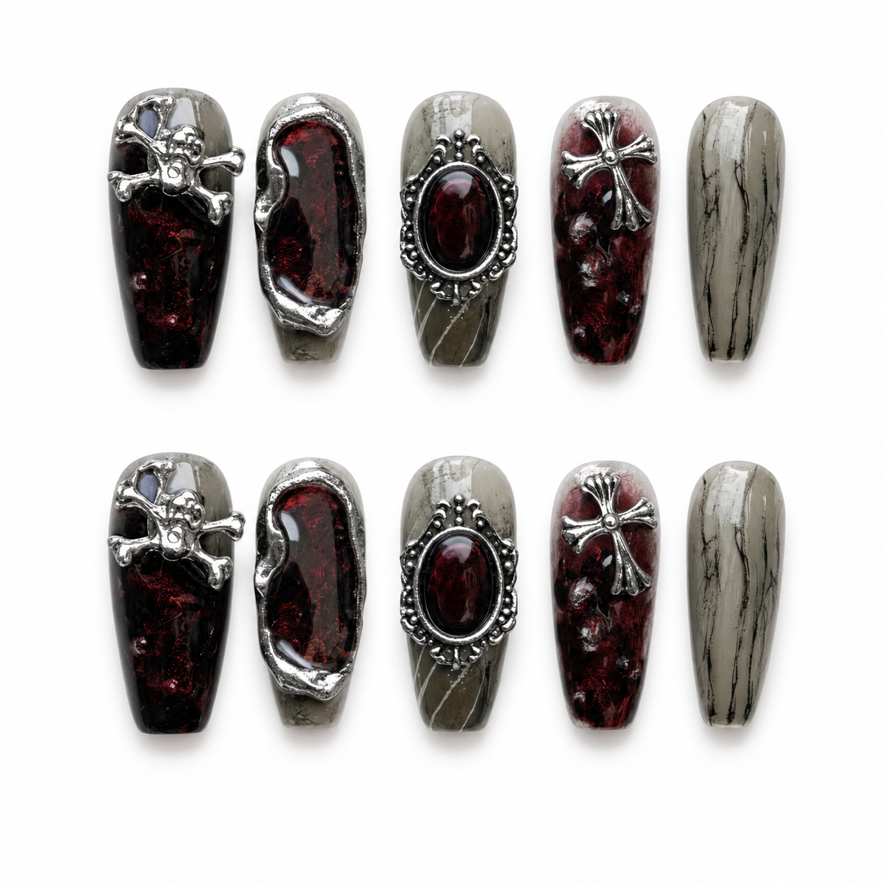 Midnight Snowfall press-on nail set