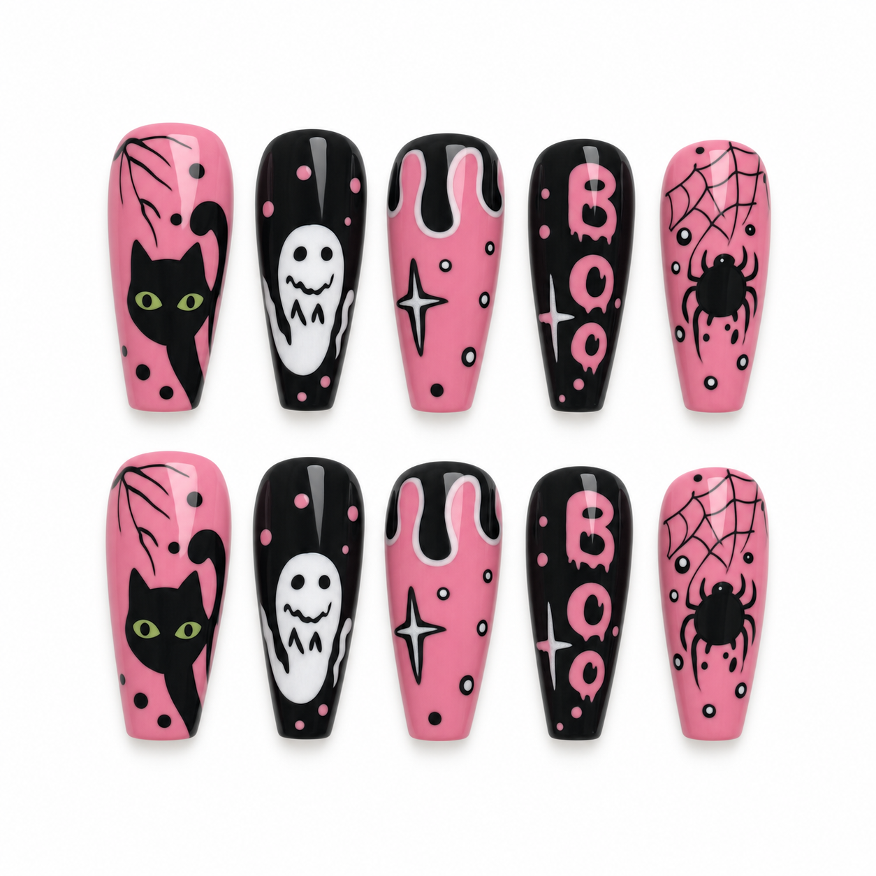 Pink Poltergeist press-on nail set